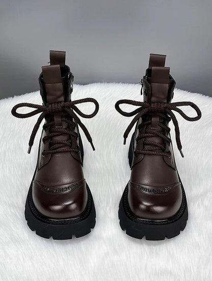 Thick And Soft Soled Fleece-lined Short Martin Boot