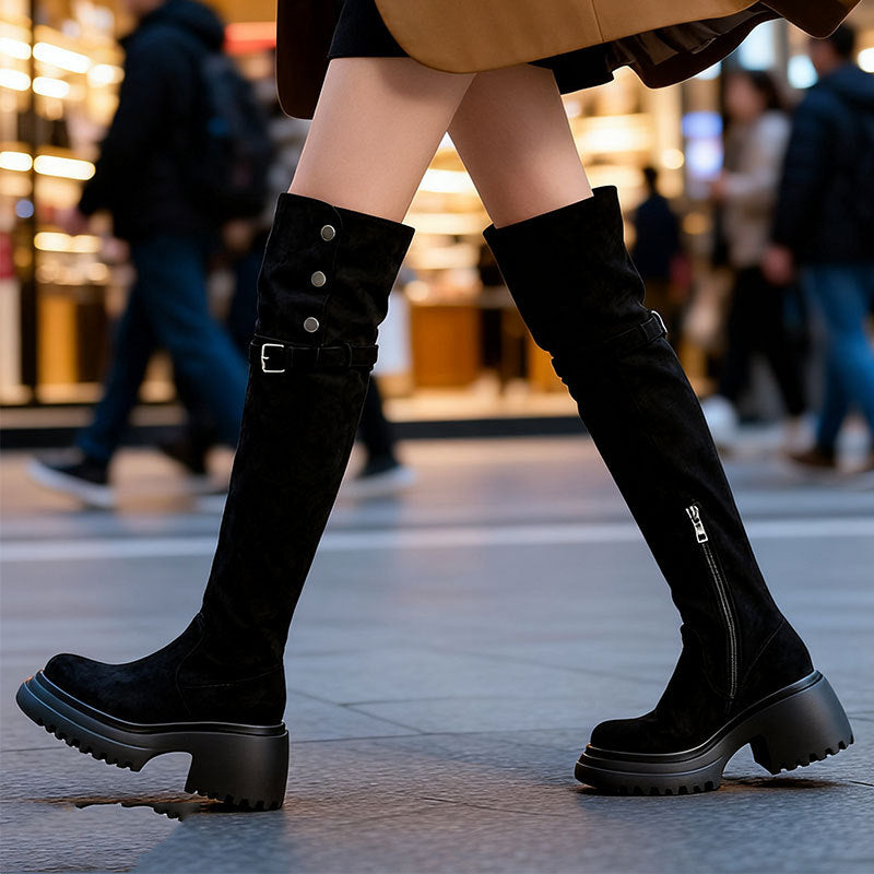 Winter Warm Plush Suede Over Knee Boot