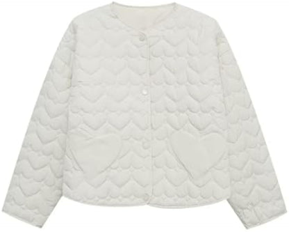 Women's Casual Collarless Long Sleeve Lightweight Quilted Puffer Jackets