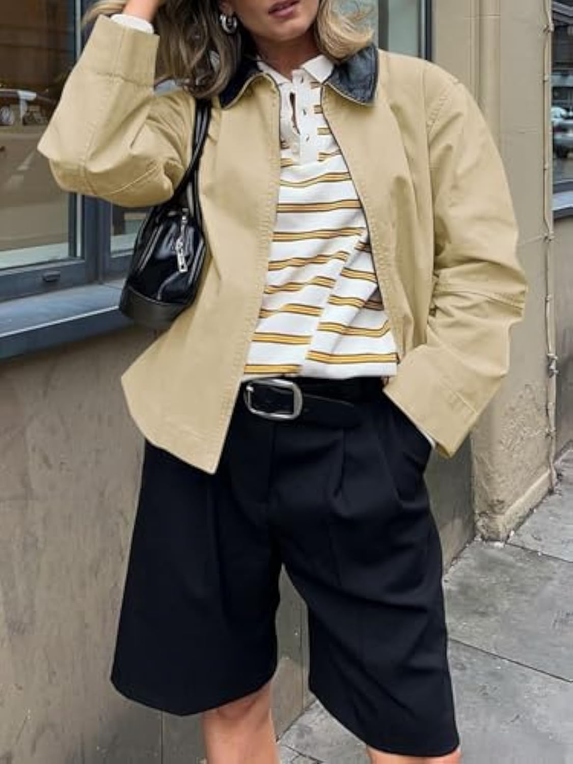 Oversized Fall Casual Lightweight Zip Up Cotton Jackets