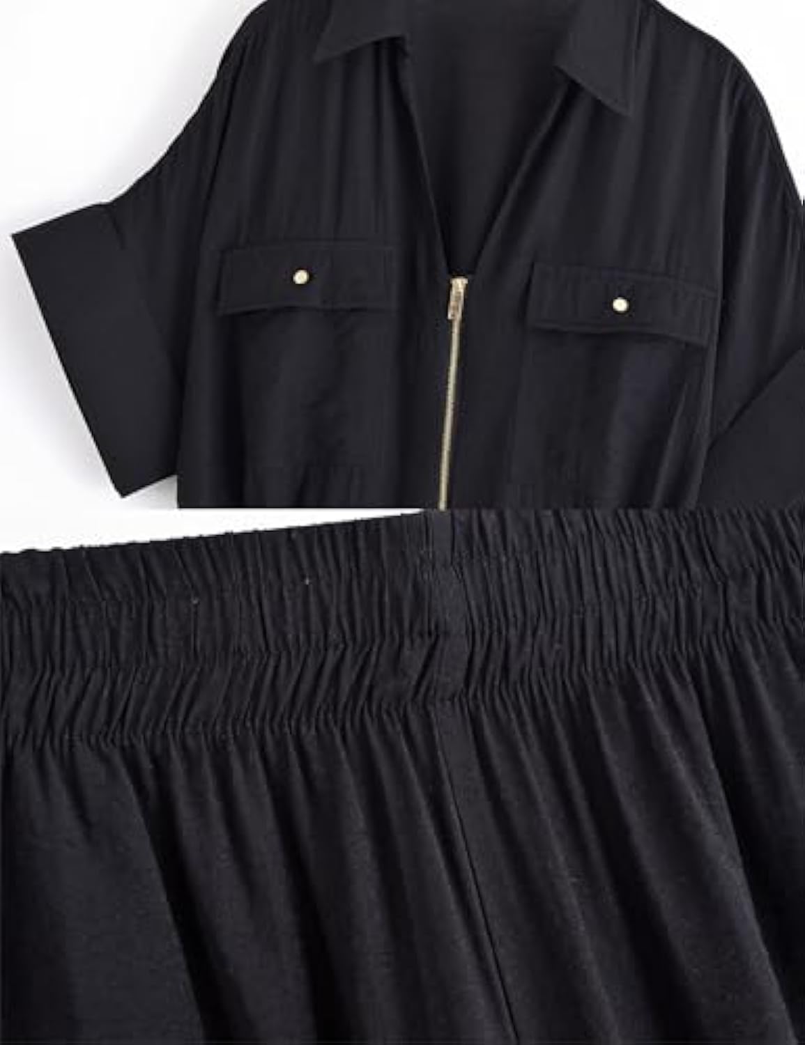 Fashion Lapel Loose Shirt Wide-leg Pants With Pockets Suit