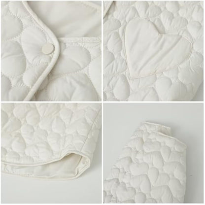 Women's Casual Collarless Long Sleeve Lightweight Quilted Puffer Jackets