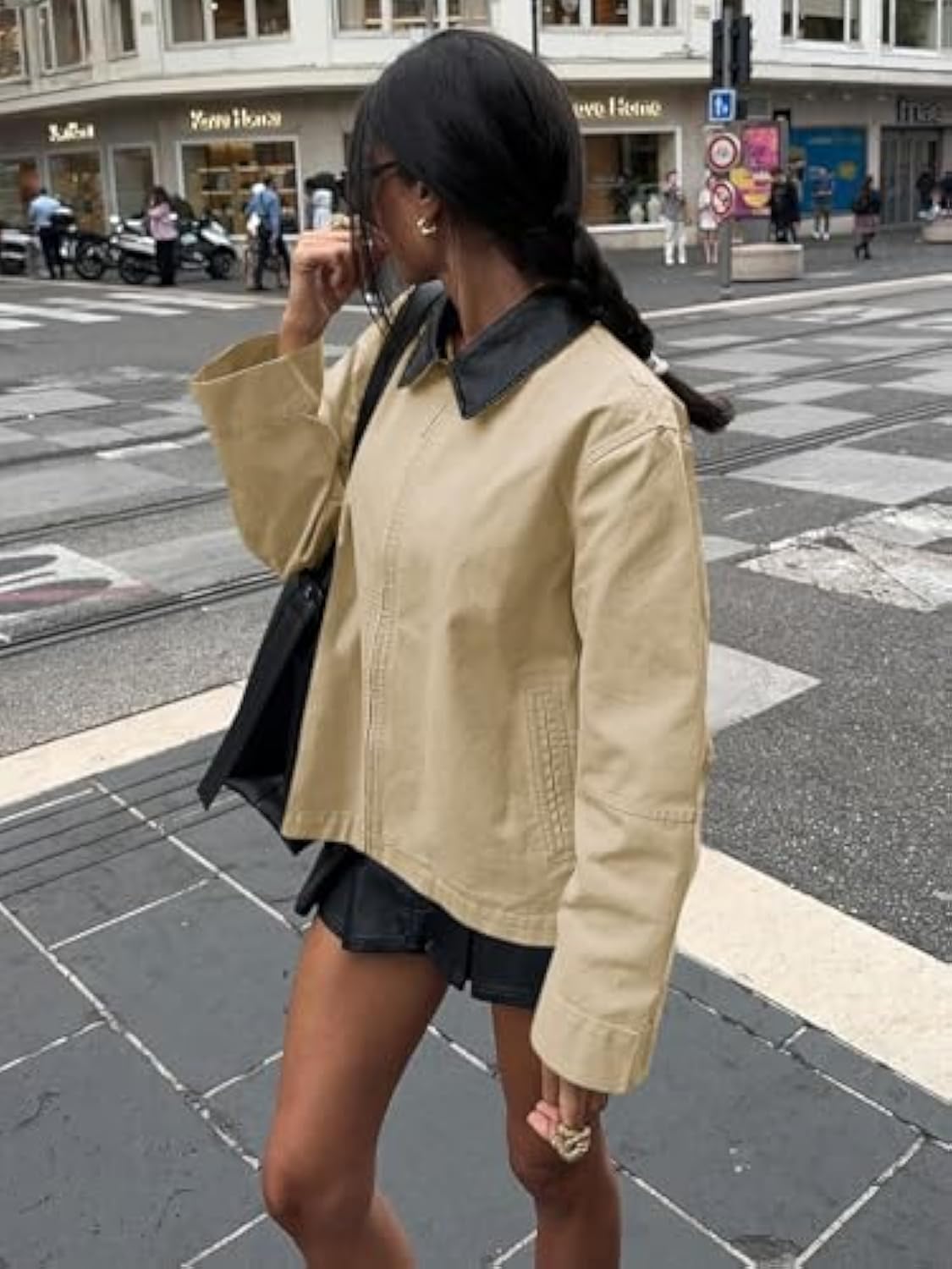 Oversized Fall Casual Lightweight Zip Up Cotton Jackets