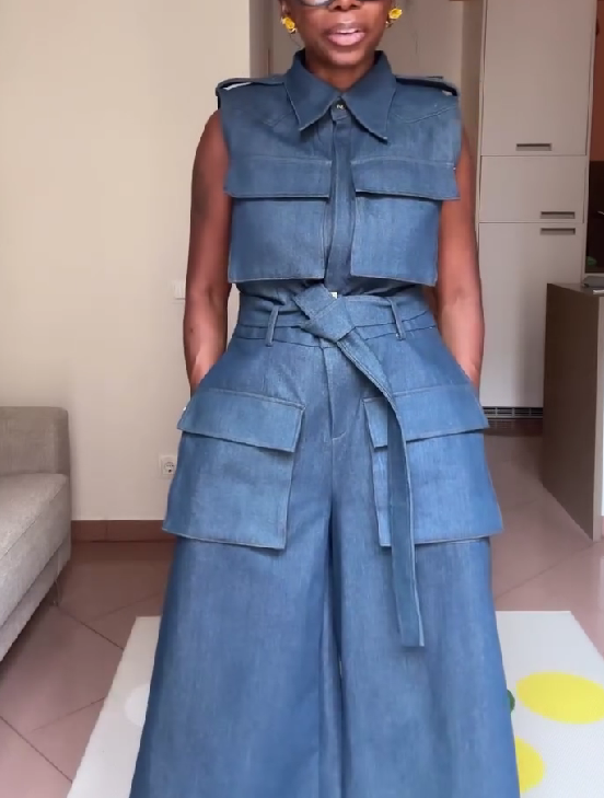 Sleeveless Denim Jumpsuit
