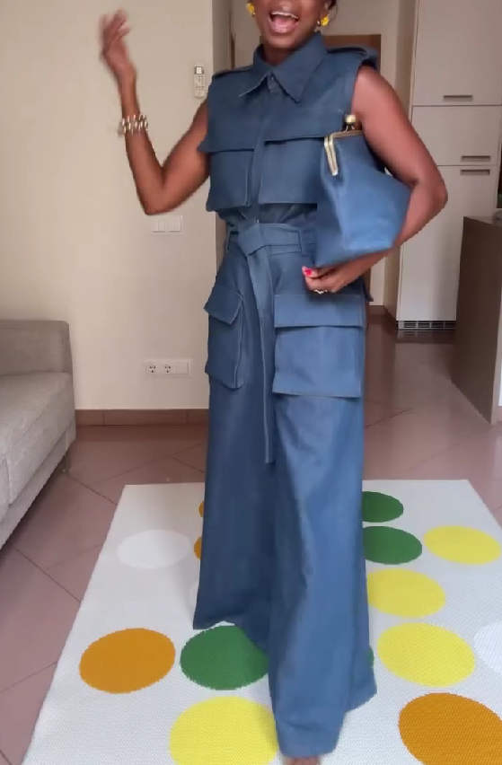 Sleeveless Denim Jumpsuit