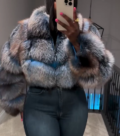 Eco-Friendly Cropped Fur Coat