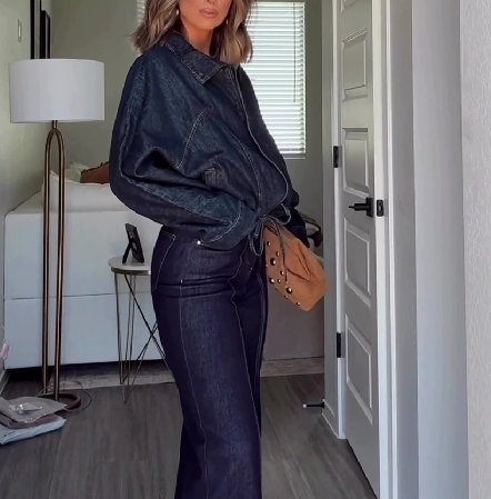 Batwing Sleeve Denim Jacket