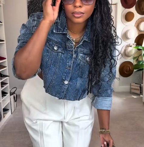 Raw Hem Crop Denim Jacket