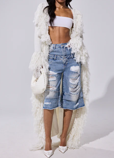 Fab Tassel Knit Cardigan Coat