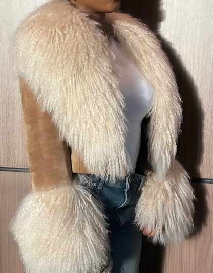 Faux Fur Suede Jacket