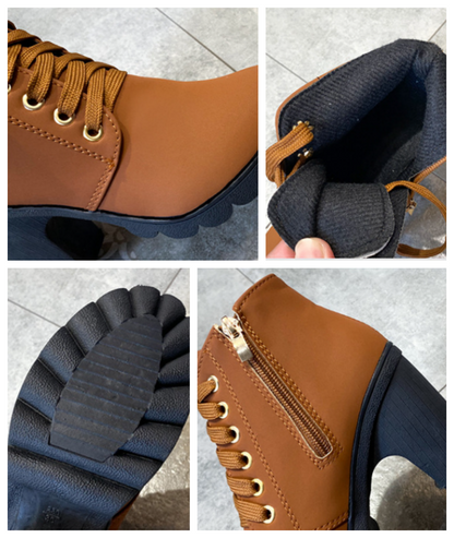 Chic Buckle Zipper Ankle Boots