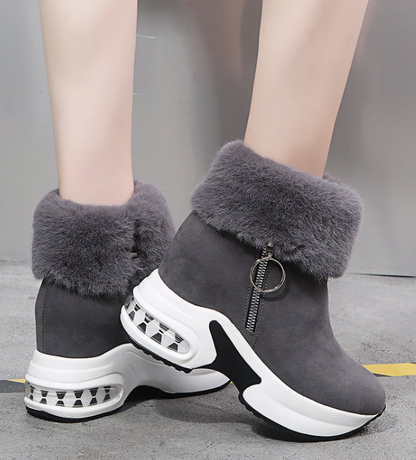 Super Warm & Cozy Thick Plush Wedge Ankle Boot