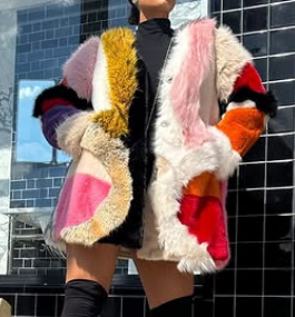 Colorful Faux Fur Jacket