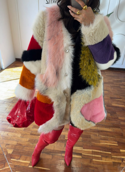 Colorful Faux Fur Jacket