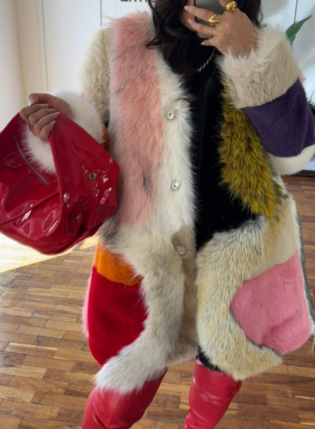 Colorful Faux Fur Jacket