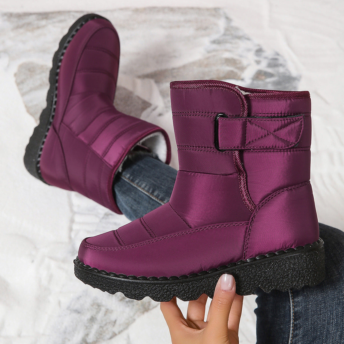 Waterproof Fleece-lined Mid-calf Snow Boot