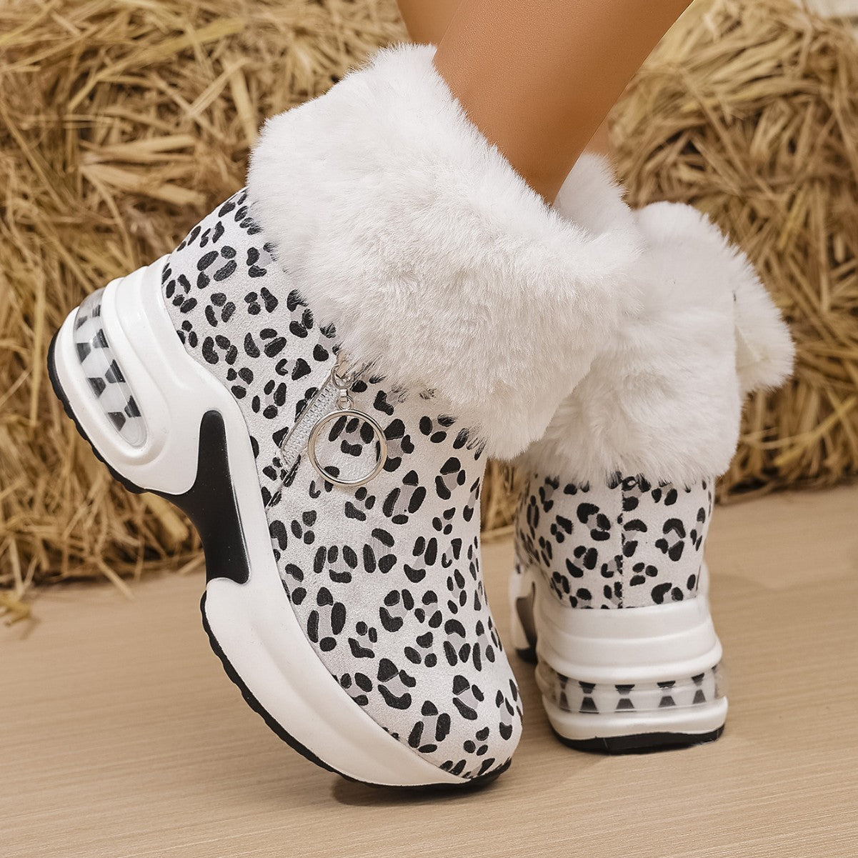 Super Warm & Cozy Thick Plush Wedge Ankle Boot
