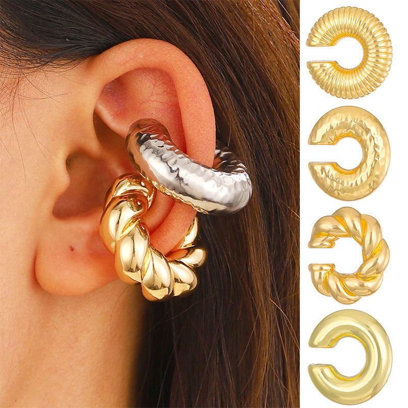 4 pcs Chunky Gold Ear Cuff Earrings