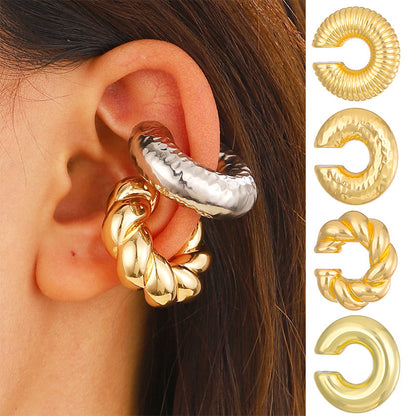 4 pcs Chunky Gold Ear Cuff Earrings