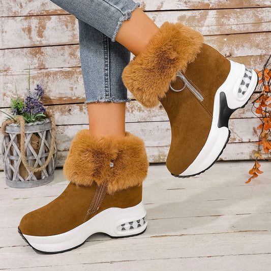 Super Warm & Cozy Thick Plush Wedge Ankle Boot