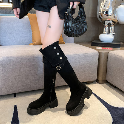 Winter Warm Plush Suede Over Knee Boot