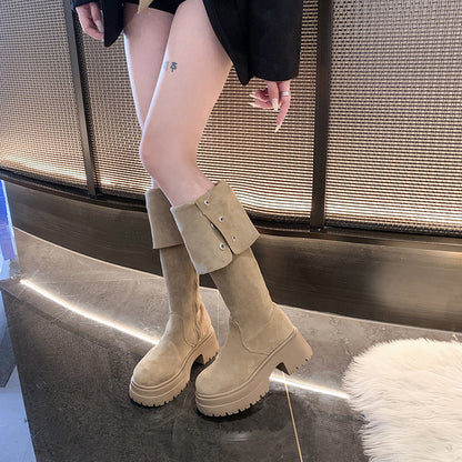 Winter Warm Plush Suede Over Knee Boot