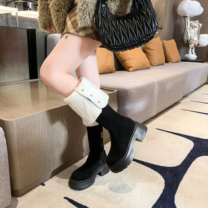 Winter Warm Plush Suede Over Knee Boot