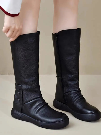 Knight Soft-soled Warm Cowhide Boots