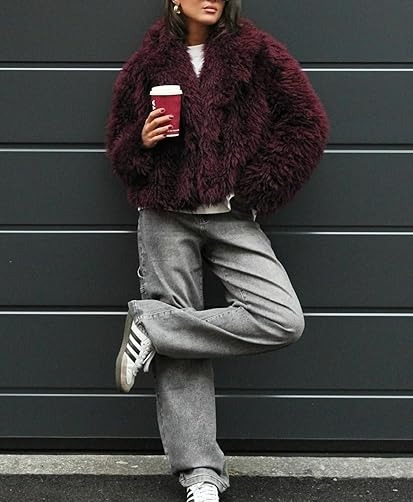 Women's Fluffy Faux Fur Cropped Coat
