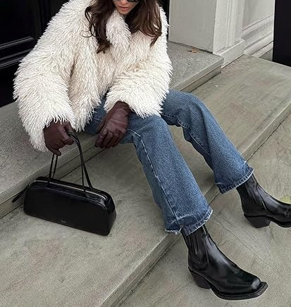 Women's Fluffy Faux Fur Cropped Coat