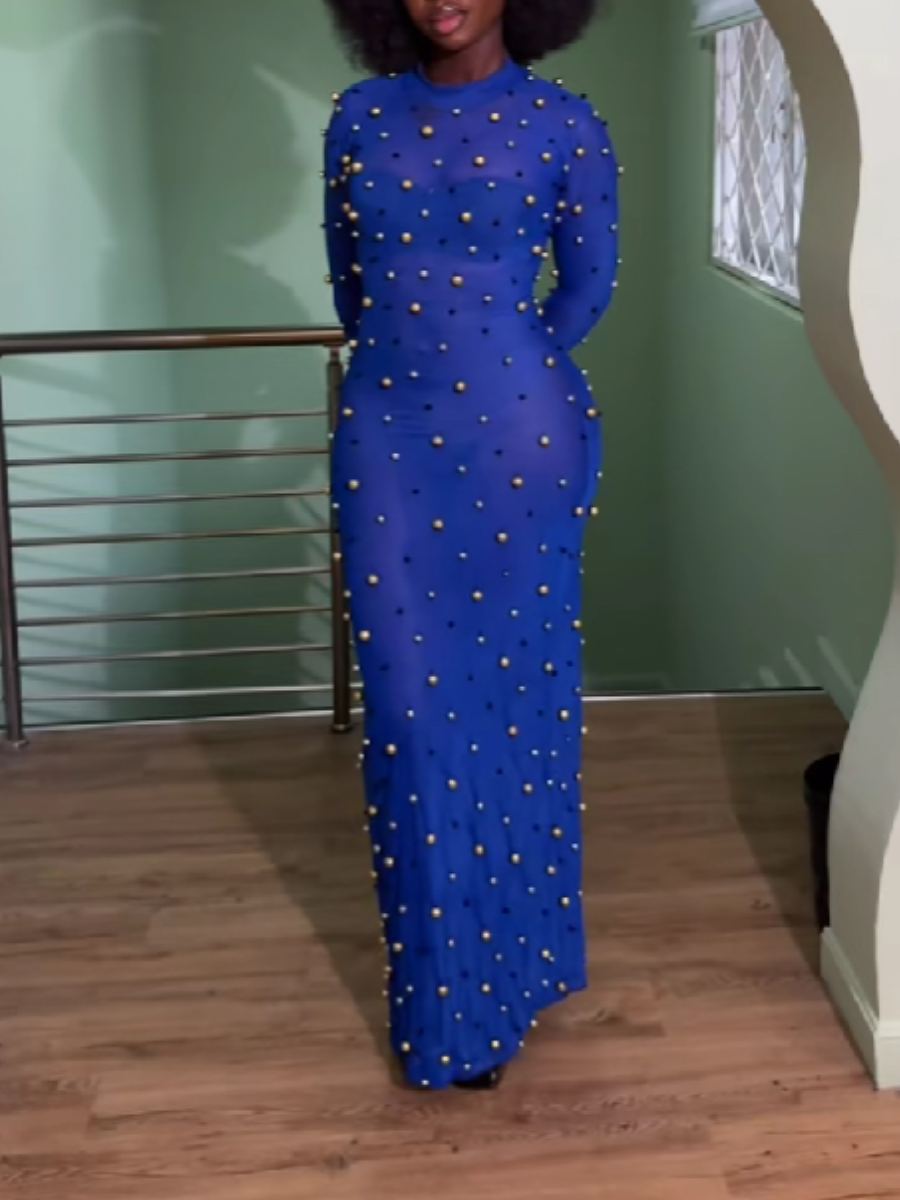 Perspective Tulle Handmade Beaded Dress