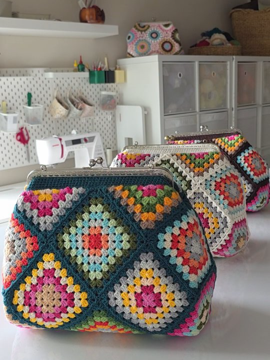 Colorful Crochet Retro Clutch