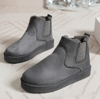 Warm Round-toe Thick-soled Snow Boots With Fleece Lining
