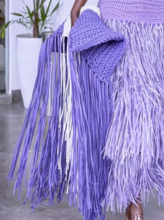 Knit Tassel Tote