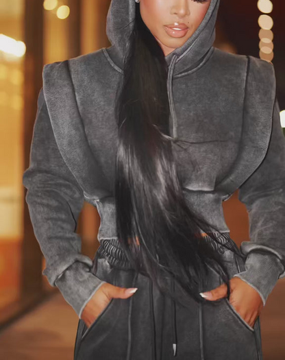 Luxe Wide leg Structured Jogger Set