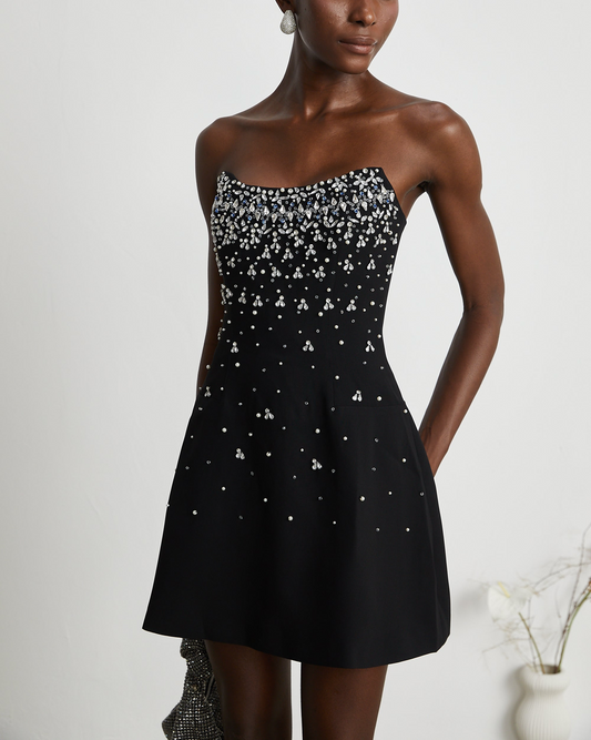 Black Embellished Mini Dress