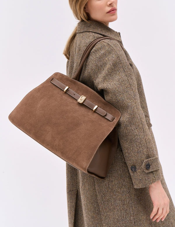 Large Suede Leather Bag