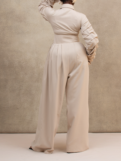 Ruffle-Sleeve Zip Jumpsuit